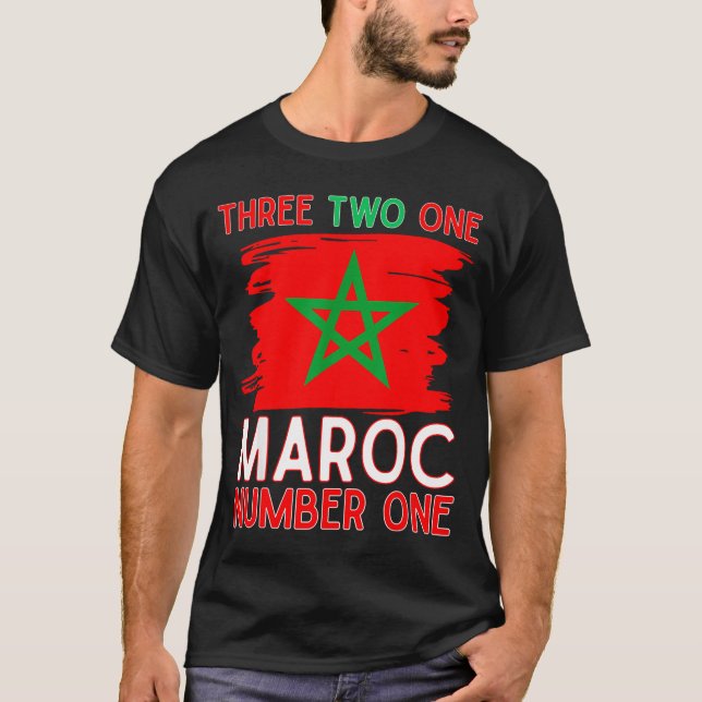Camiseta Bandeira de Marrocos Adepto de Futebol Marroquino  (Frente)