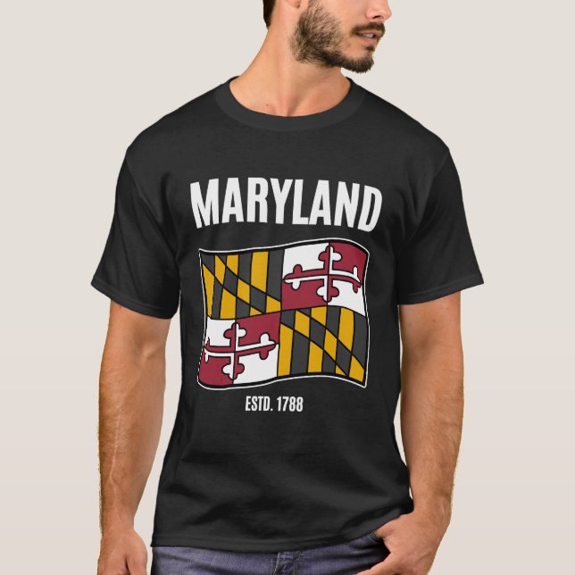 Camiseta bandeira de Maryland 1788 (Frente)