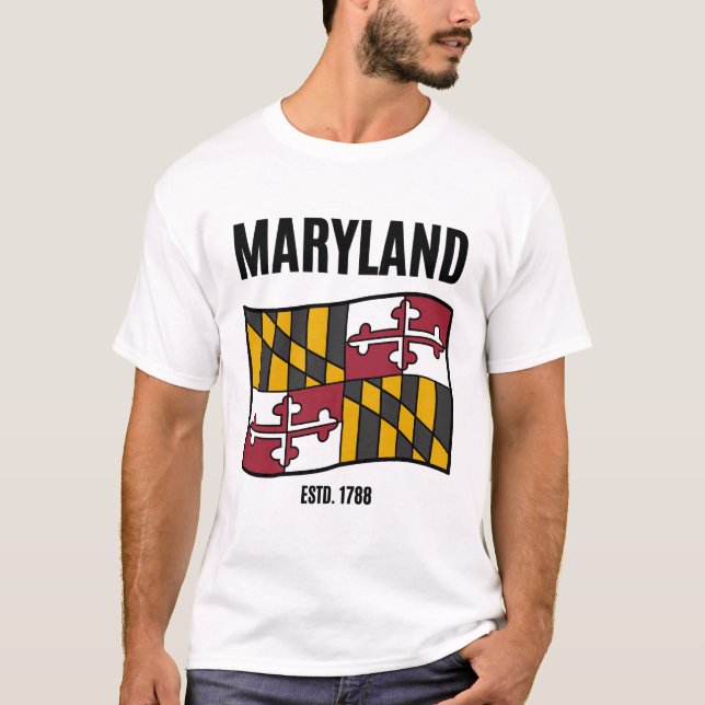 Camiseta bandeira de Maryland EUA (Frente)