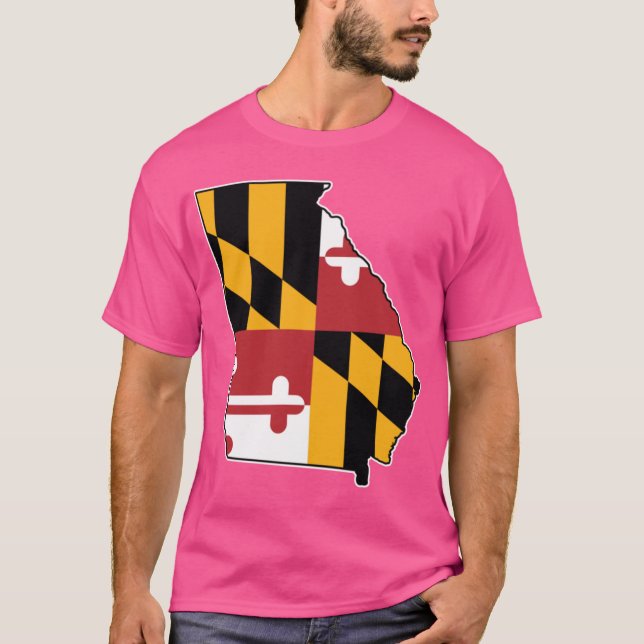 Camiseta Bandeira de Maryland Mapa da Geórgia (Frente)