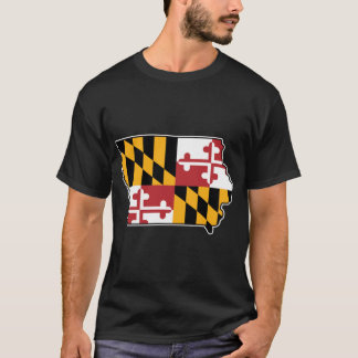 Camiseta Bandeira de Maryland Mapa de Iowa Super Dimensiona