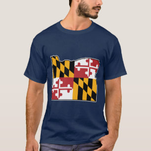 Camiseta Bandeira de Maryland Mapa de Oregon
