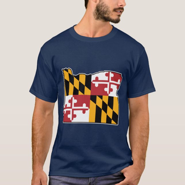 Camiseta Bandeira de Maryland Mapa de Oregon (Frente)