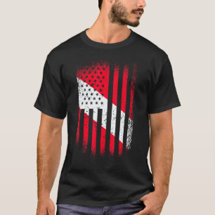 Camiseta Bandeira de mergulhador abaixo Bandeira americana