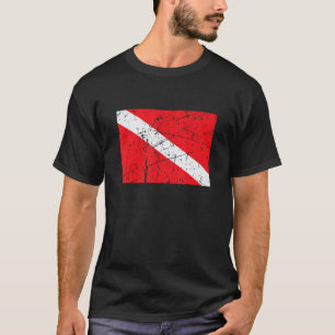 Camiseta Bandeira de Mergulhador Abaixo Mergulho Vintage So