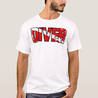 Camiseta Bandeira de mergulhador desbotada pelo tempo