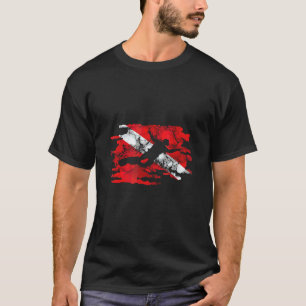 Camiseta Bandeira de Mergulho de Mergulhador Scuba Mergulho
