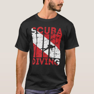 Camiseta Bandeira de Mergulho de Mergulho Scuba Diver