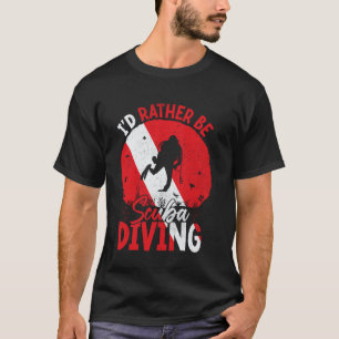 Camiseta Bandeira de mergulho engraçada e desgastada com fr