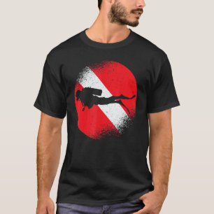 Camiseta Bandeira de Mergulho Mergulhador Aquaholic Mergulh