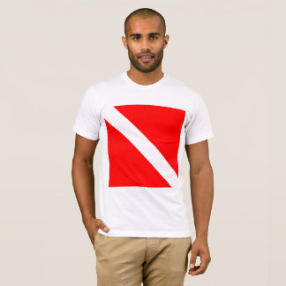 Camiseta Bandeira de Mergulho Mergulhador Mergulhador Abaix