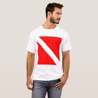 Camiseta Bandeira de Mergulho Mergulhador Mergulhador Abaix