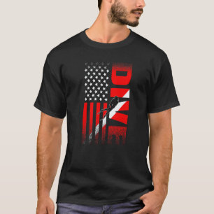 Camiseta Bandeira de Mergulho Mergulho Aquaholic Mergulhado