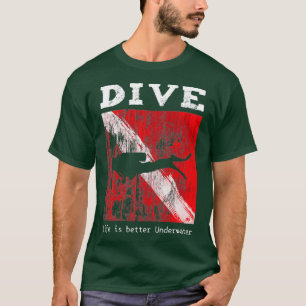 Camiseta Bandeira de mergulho Scuba A Vida na Bandeira é Me