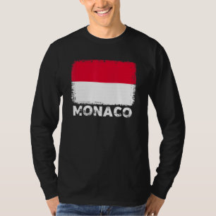 Camiseta Bandeira de Mônaco Apoie as Pessoas de Mônaco Mu