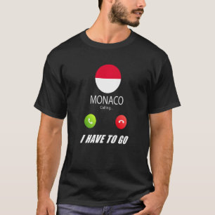 Camiseta Bandeira de Mônaco Souvenir Mônaco Está Chamando E