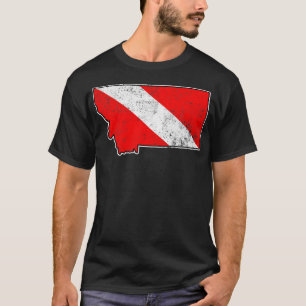 Camiseta Bandeira de Montana Dive Flag Scuba Estado de merg