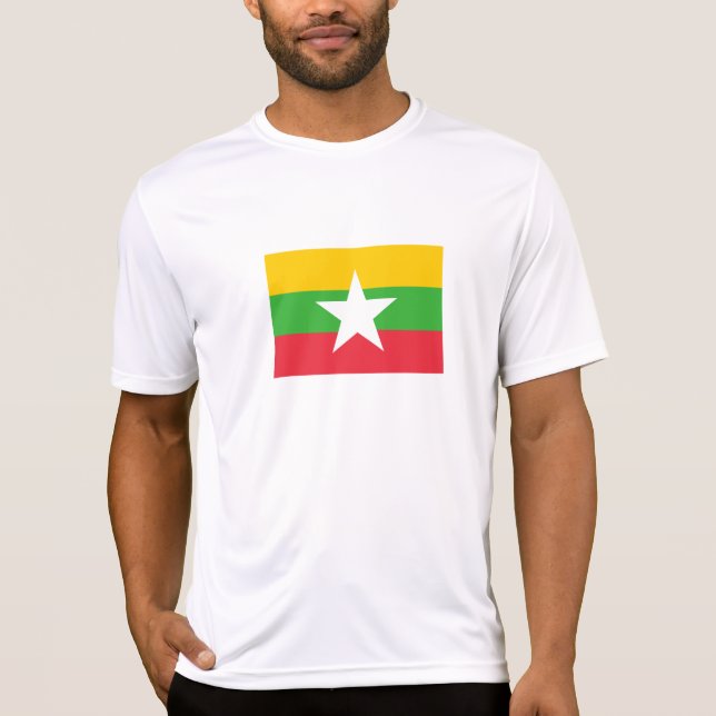 Camiseta Bandeira de Myanmar (Frente)