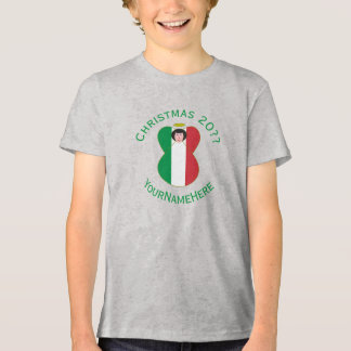 Camiseta Bandeira de Natal do Anjo Italiano Personalizada p