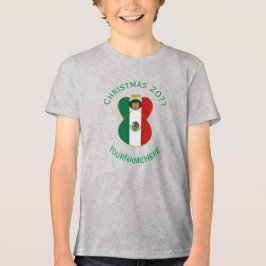 Camiseta Bandeira de Natal do Anjo Mexicano Menino Personal