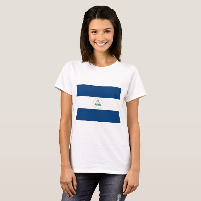 Camiseta Bandeira de Nicarágua (Frente Completa)