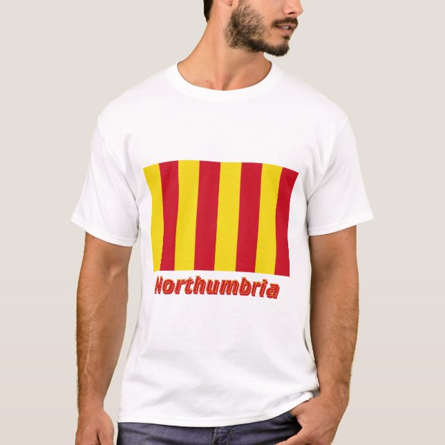 Camiseta Bandeira de Northumbria com nome (Frente)