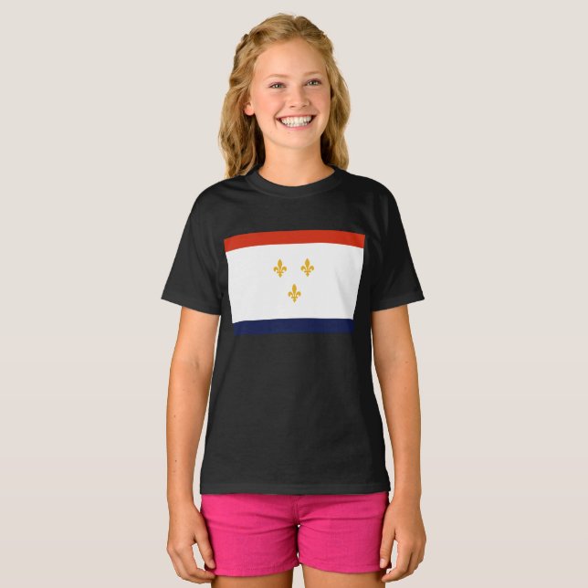 Camiseta Bandeira de Nova Orleans (Frente Completa)