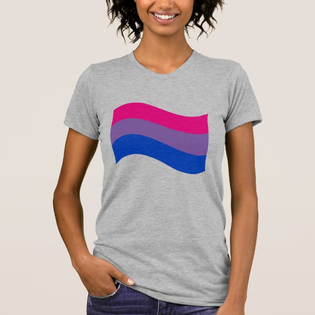 Camiseta Bandeira de Onda do Orgulho Bissexual (Frente)