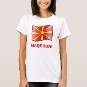 Camiseta Bandeira de Ondas na Macedônia Maqedoni - Camisa-T