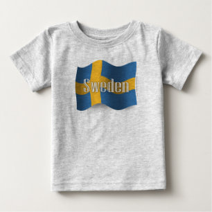 Camiseta Bandeira de ondulação da suecia
