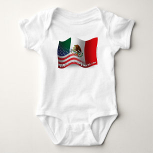 Camiseta Bandeira de ondulação do méxico-americano