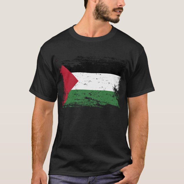 Camiseta Bandeira de Palestina do Grunge (Frente)