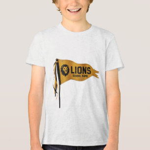 Camiseta Bandeira de Pennant Vintage Dourada Personalizada