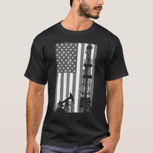 Camiseta Bandeira de perfuração de petróleo EUA Patriotic O