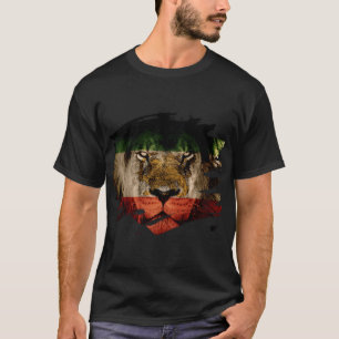 Camiseta Bandeira de Persia & imagem africana do leão