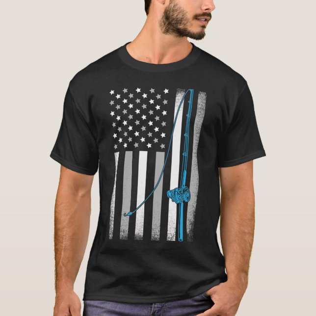 Camiseta Bandeira de Pesca Americana (Frente)