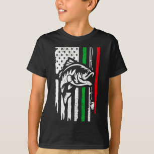 Camiseta Bandeira de Pesca Italiana Americana Para Pescador
