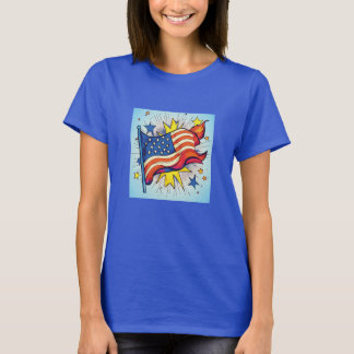 Camiseta Bandeira de Pop de arte americana