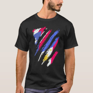 Camiseta Bandeira de Porto Rico Cultivado nas Filipinas Paí