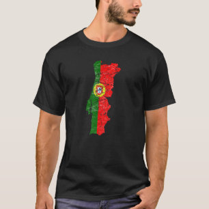 Camiseta Bandeira de Portugal com gráfico de relevo do mapa