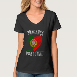 Camiseta Bandeira de Portugal Coração Cidade Bragança