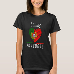 Camiseta Bandeira de Portugal Coração Cidade de Óbidos