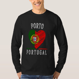 Camiseta Bandeira de Portugal Coração Cidade do Porto