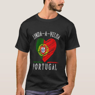 Camiseta Bandeira de Portugal Coração Cidade Linda-A-Velha