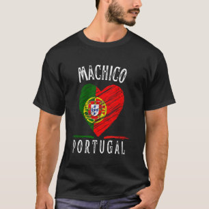 Camiseta Bandeira de Portugal Coração Cidade Machico