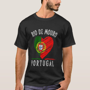 Camiseta Bandeira de Portugal Coração Rio De Mouro Cidade