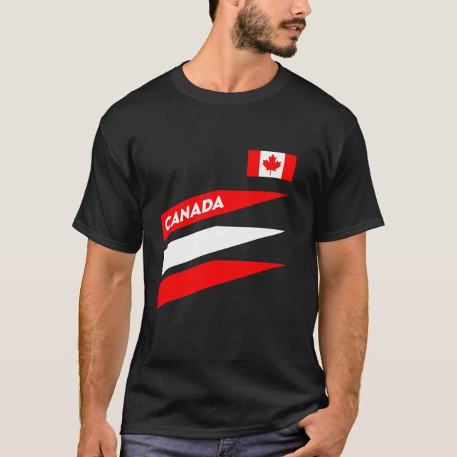 Camiseta Bandeira de Presente do Canadá Varsity Canadense T (Frente)