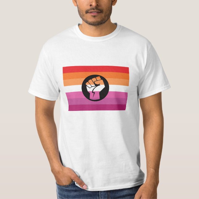 Camiseta Bandeira de Protesto Lésbica (Frente)