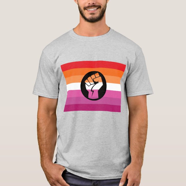 Camiseta Bandeira de Protesto Lésbica (Frente)