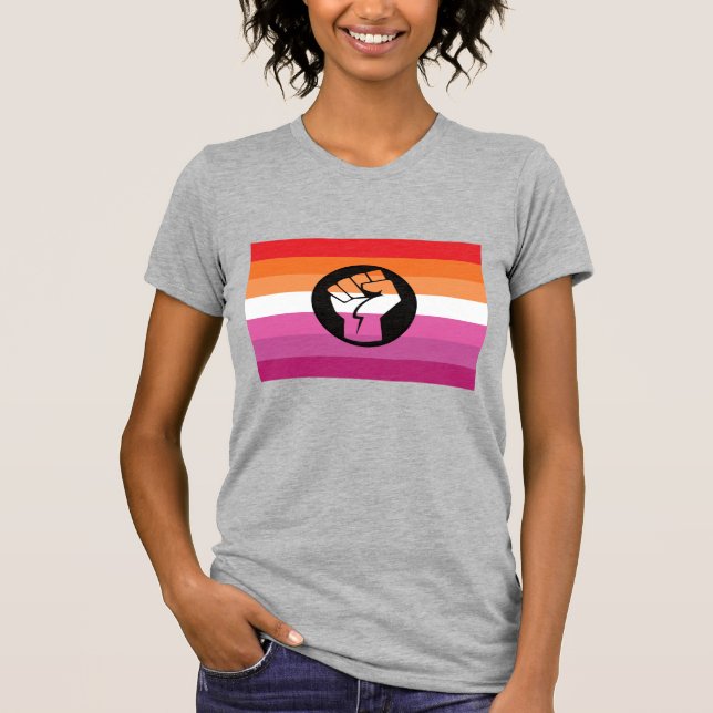 Camiseta Bandeira de Protesto Lésbico (Frente)